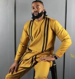 Mustard Yellow with Black Stripes Suit