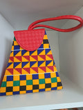 Copy of Copy of Ankara and Leather Clutch Bag
