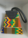 Copy of Copy of Copy of Ankara and Leather Clutch Bag