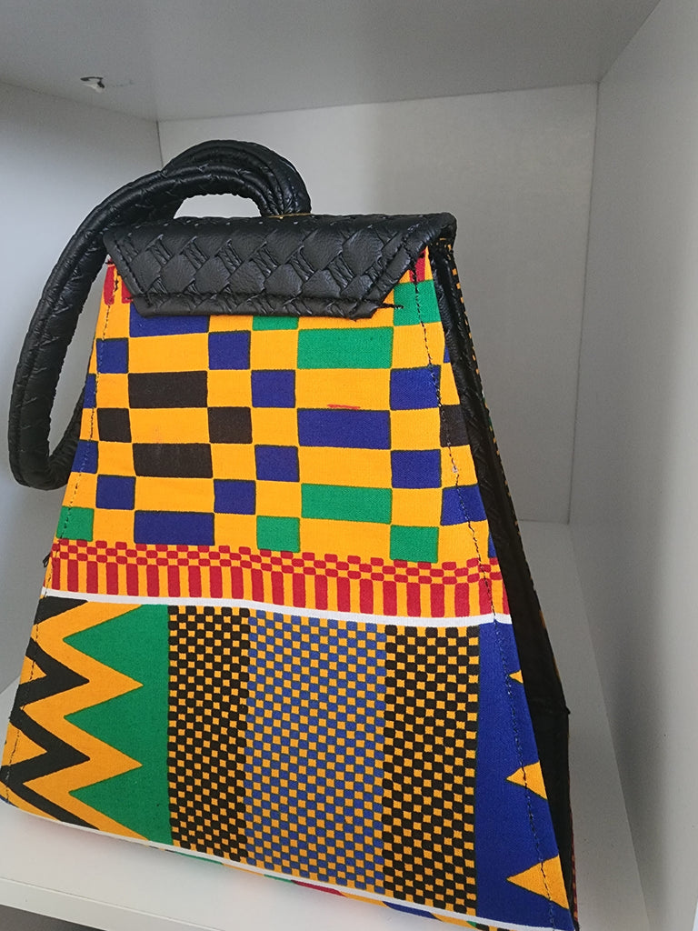 Copy of Copy of Copy of Ankara and Leather Clutch Bag