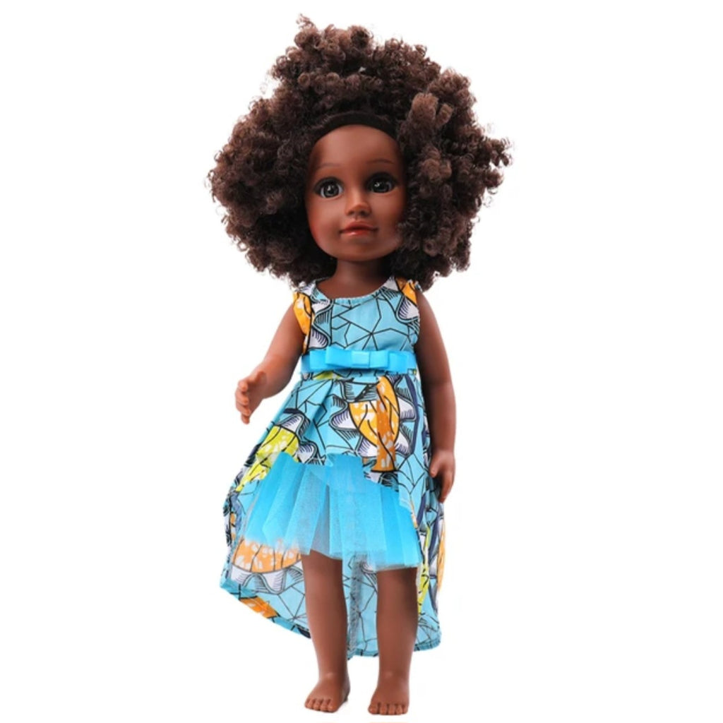 Blue Tutu African Doll