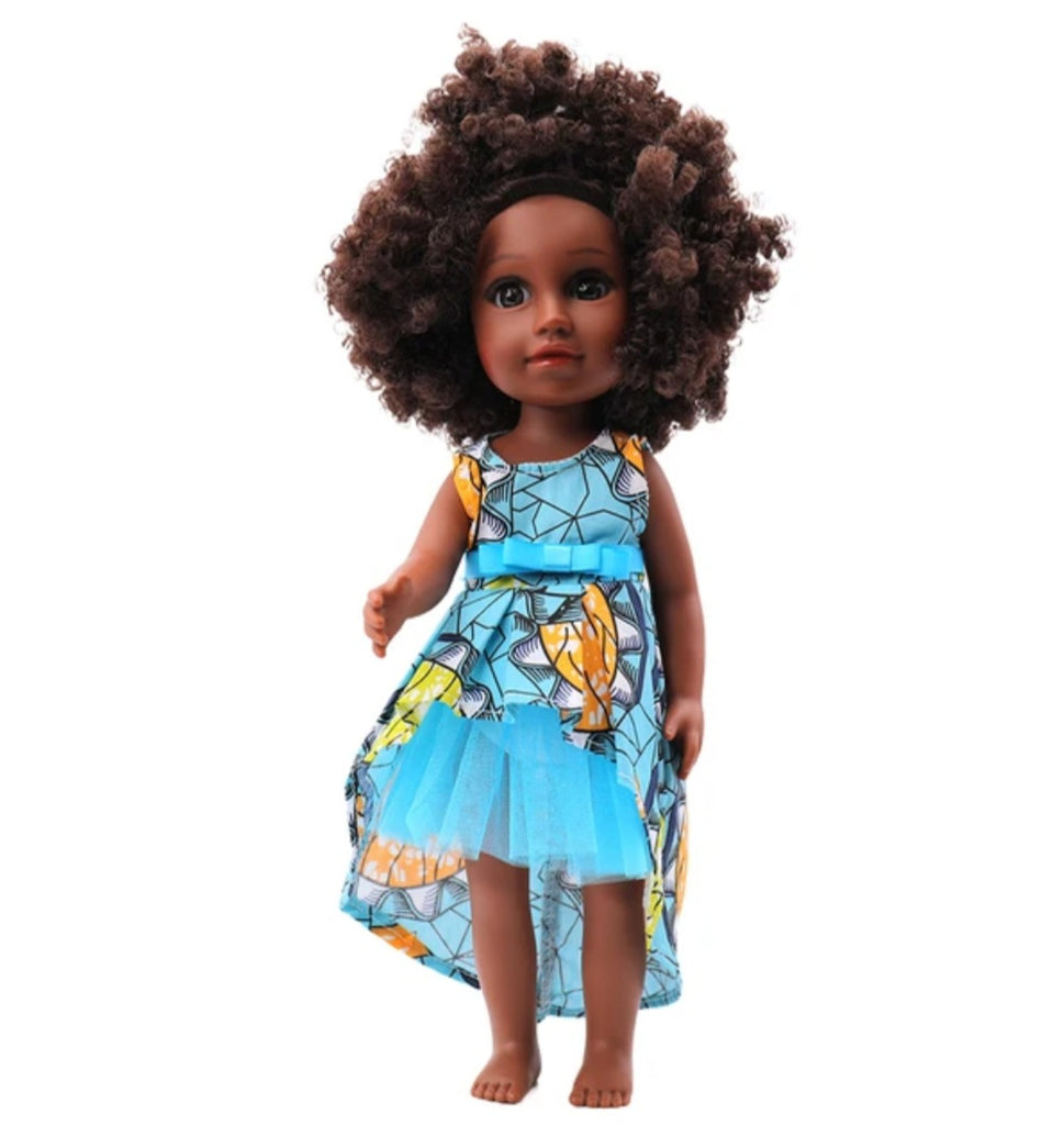Blue Tutu African Doll