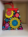 Ankara and Leather Clutch Bag