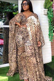Tan and Black Print Kaftan